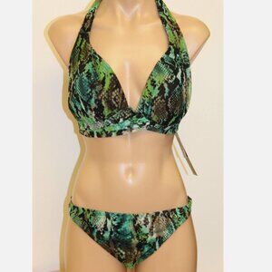 NWT 2Bamboo Swimsuit Halter Bikini 2pc set Sz XL 36B/C-38B/C